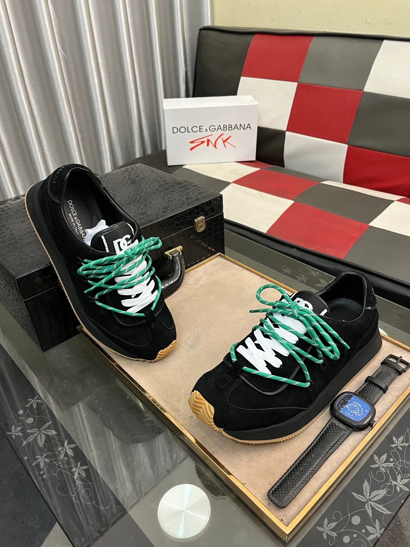 Men's Men's Shoes💰480⌚️⌚️Dolce&Gabbana••DG✔️High-end men's sports•casual shoes. Original goods from top counters. Original imported cowhide, multi-material splicing design ➕Imported cowhide lining, cowhide feet ➕Original TPR elastic outsole.  Size: 38-46
